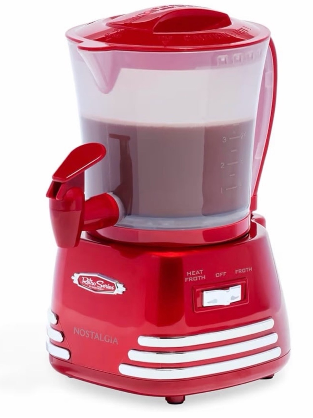 Nostalgia Red Hot Chocolate & Milk Frother Dispenser